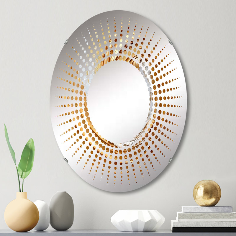 Nébuleuse spirale dorée et blanche I - Miroir décoratif Starburst MIR102831 O, L 20 po x H 30 po