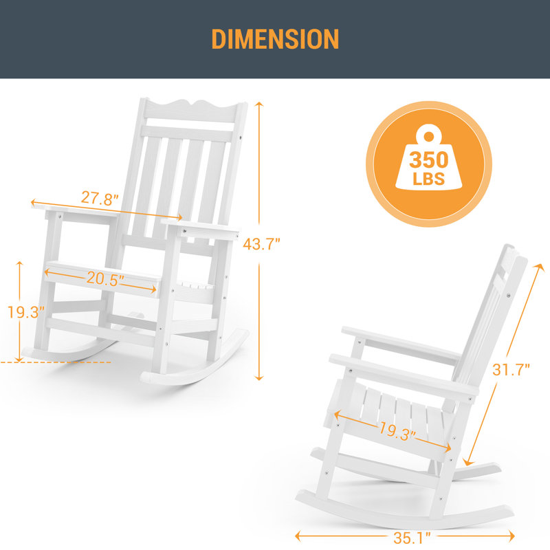 Chaise Adirondack berçante Juulia, Blanc