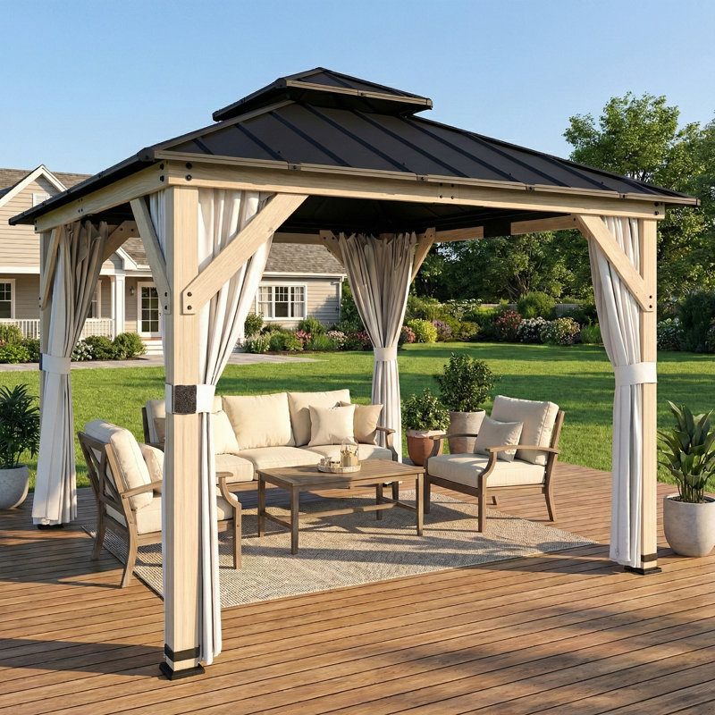 Gazebo, Matte Black/Beige