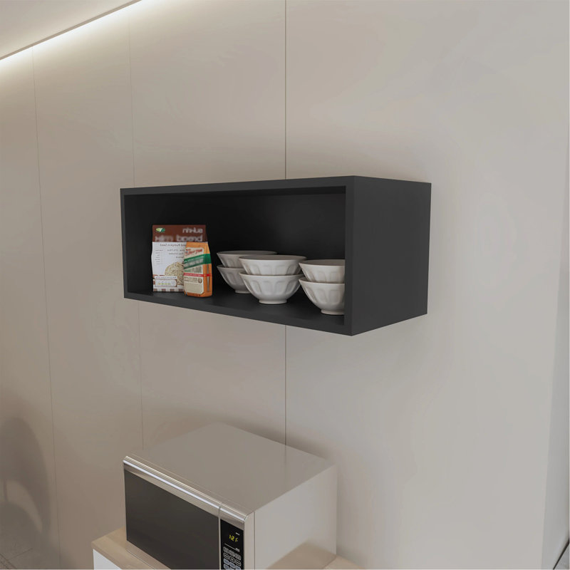 Armoire murale Black Rock avec rangement ouvert, Noir