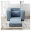 Canapé-lit convertible pliable de 40 po - Fauteuil-lit simple en tissu chenille avec accoudoirs, dossier et coussin assorti pour petit dortoir, bleu clair