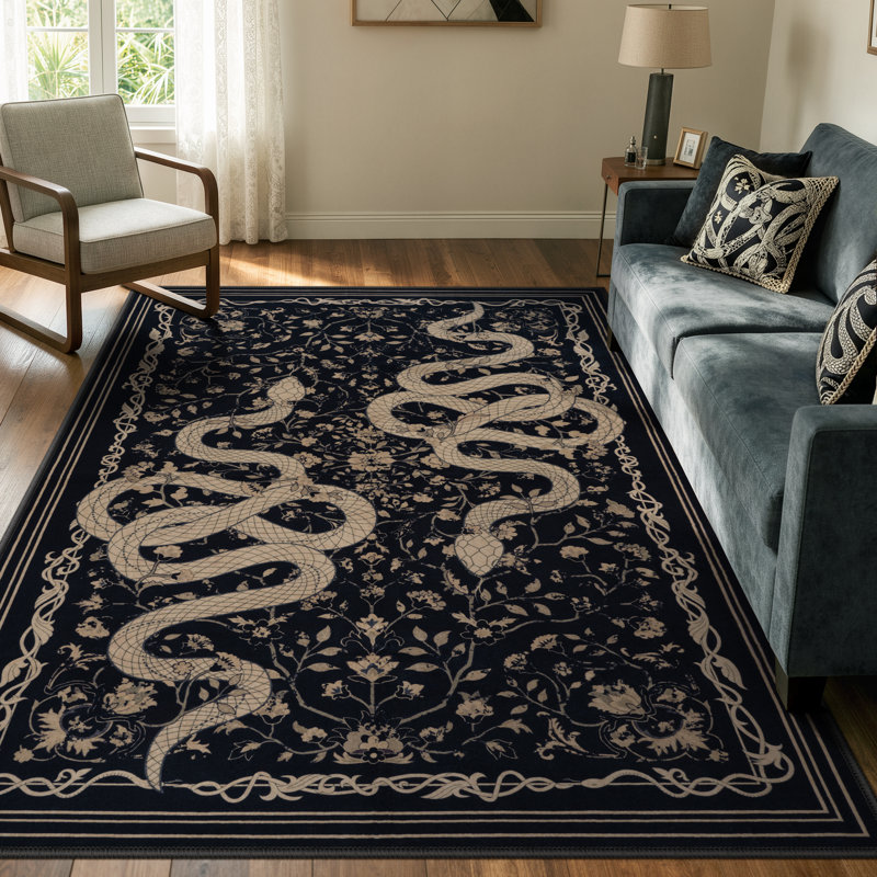 Tapis beige doux antidérapant Palos Vintage, Rectangle 4 pi x 6 pi