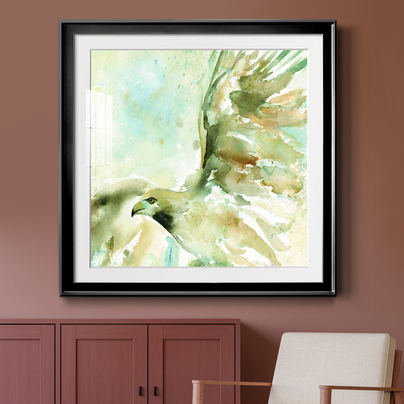 Prise de vol - Peinture encadrée, H 26,5 po x l 26,5 po x P 1,5 po, Papier encadré noir