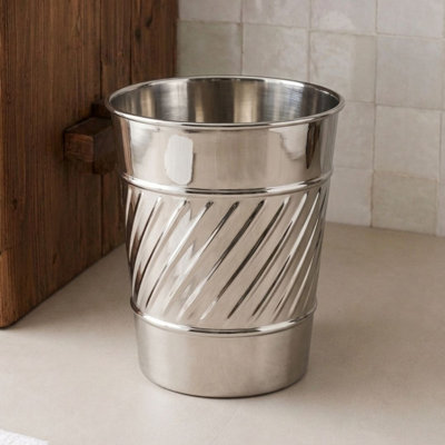 Poubelle Wave en métal gaufré 1,8 gallon Wave