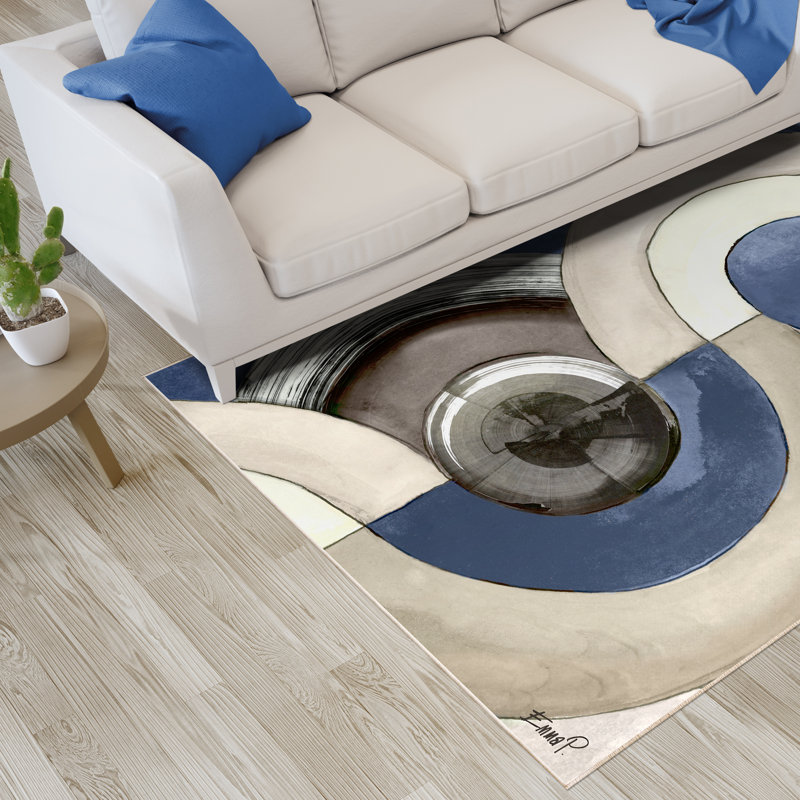 Geometric Cool I Washable Area Rug, Power-loomed, Heavenly Softness with Non-Slipping Backing