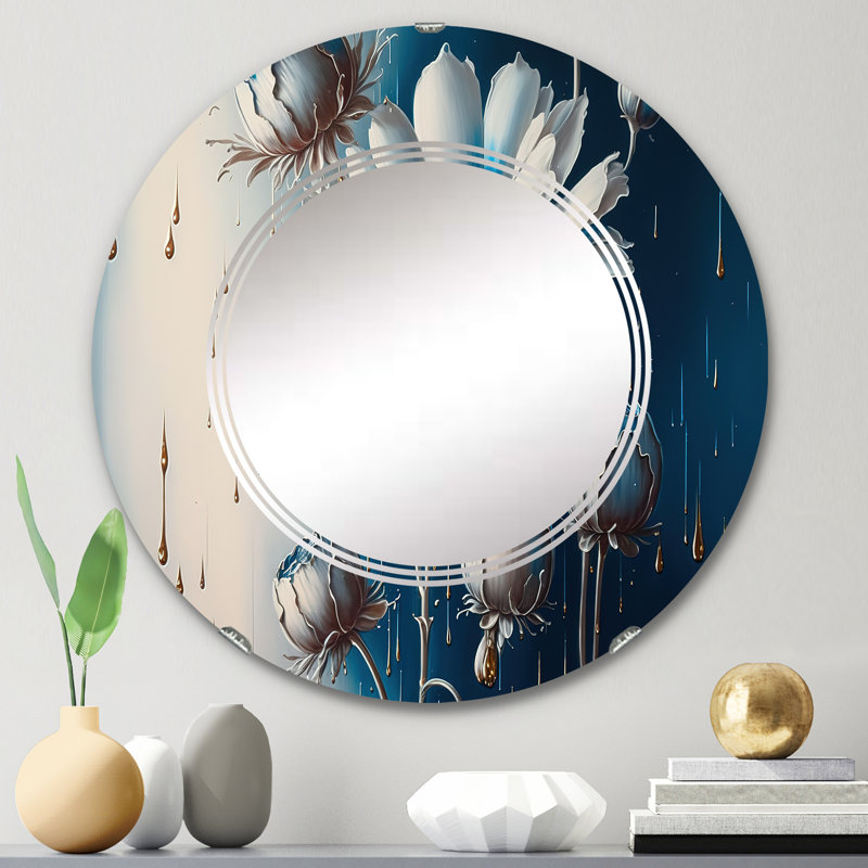 Miroir mural praisy bleu, 24 po x 24 po