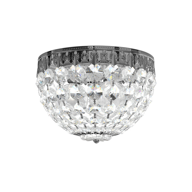Petit Crystal Flush Mount, 6.5" H x 12" W x 12" D, Gold/Spectra Swarovski