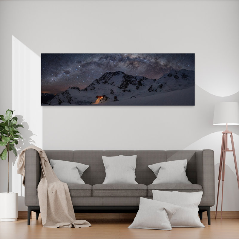 «Milky Way Mountain Hut Abstract Landscape Mountain», art mural, H 60 po x l 20 po