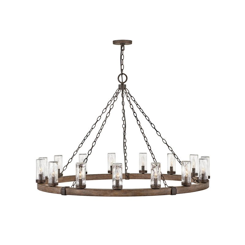 Sawyer 15 -Bulb 28.5" H Outdoor Chandelier, Sequoia