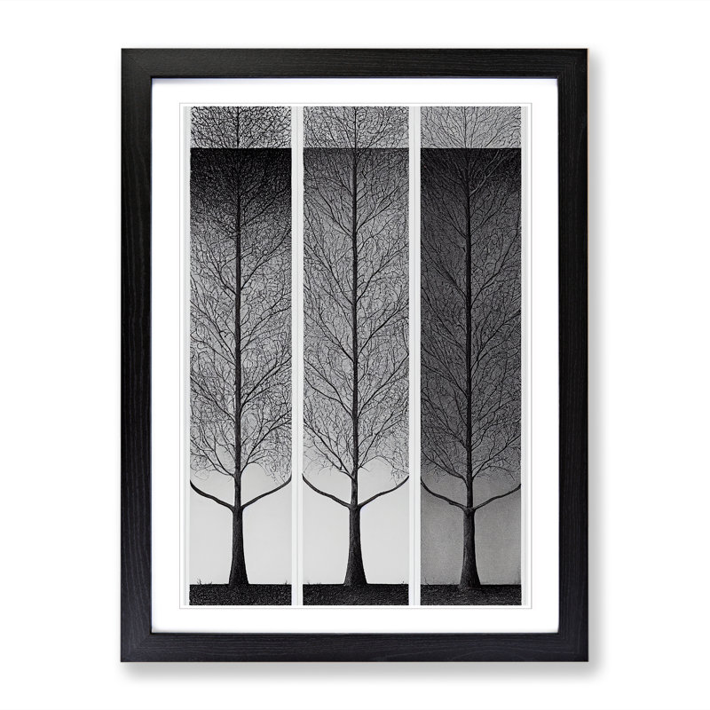 Pear Tree Gothic - Single Picture Frame Print, Walnut, 64cm H x 46cm W x 2cm D