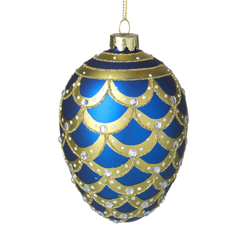 13cm Geometric Glass Holiday Shaped Ornament