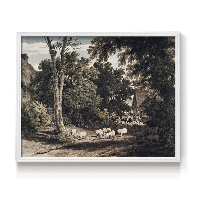 Paysages rétro-CCDCLXIV - reproduction encadrée, H 16 po x l 20 po, Blanc
