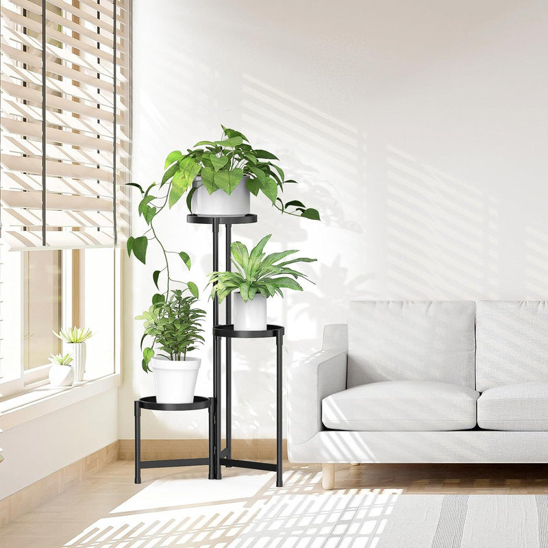 Ebern Designs 3-Tier Plant Stands Indoor Outdoor, Corner Plant Stand ...
