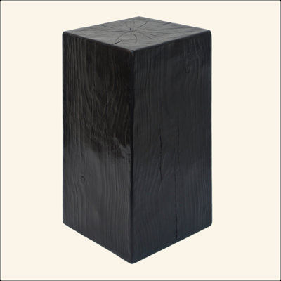 Square-Column MGO End Table,Wood-Like Distressed Finish, Mix With Different Heights, Indoor Outdoor Use