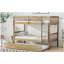 Lit superposé en bois d'hévéa double couche avec glissière, échelle et garde-corps, convertible en deux lits simples avec échelle et garde-corps-788587812