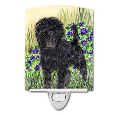 Éclairage de nuit en céramique affenpinscher