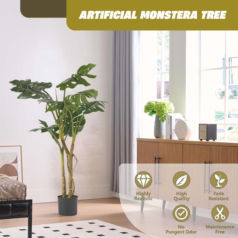 Arbre artificiel d'intérieur 47 po Monstera