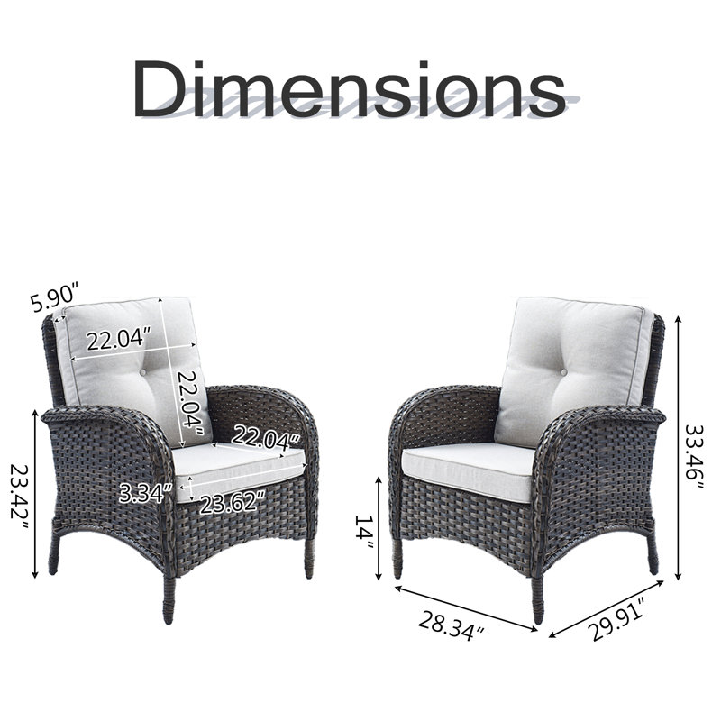 Chaise de patio avec coussins Gaetanino, Brun / beige