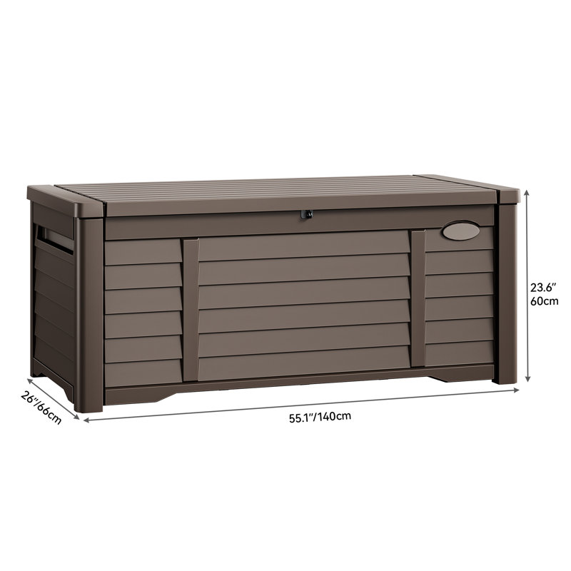 Edrosie Inc 120 Gallons Water Resistant Resin Lockable, Brown
