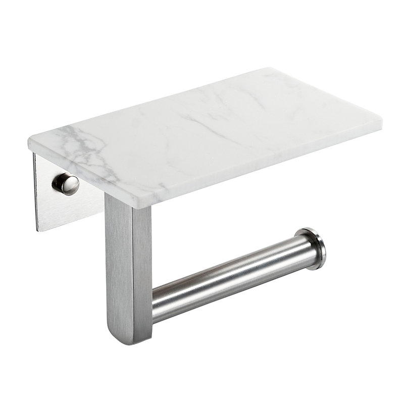 Accessoire de quincaillerie de salle de bain mural pour porte-papier hygiénique avec tablette en marbre naturel 