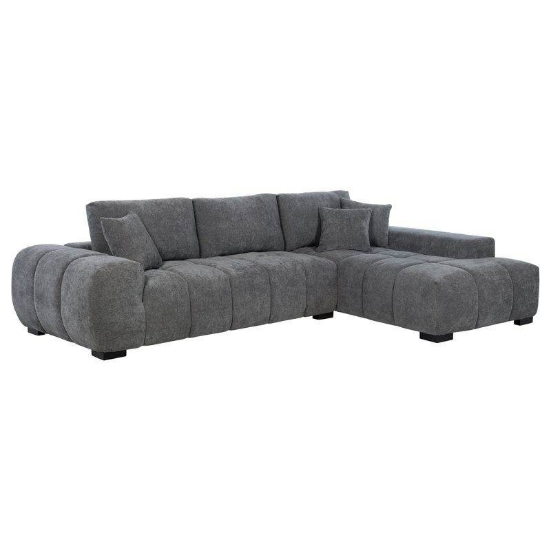 Canapé modulaire rembourré gris anthracite Plather, Gris anthracite