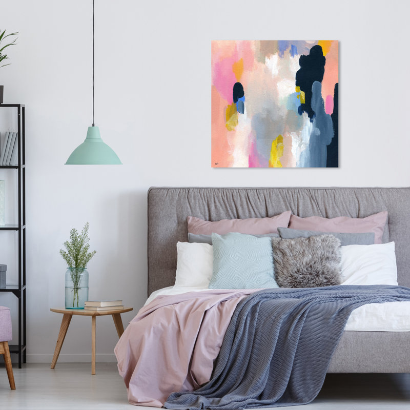 Abstrait «Happy pensé» - impression sur toile tendue, H 30 po x l 30 po x P 1,5 po, Toile tendue