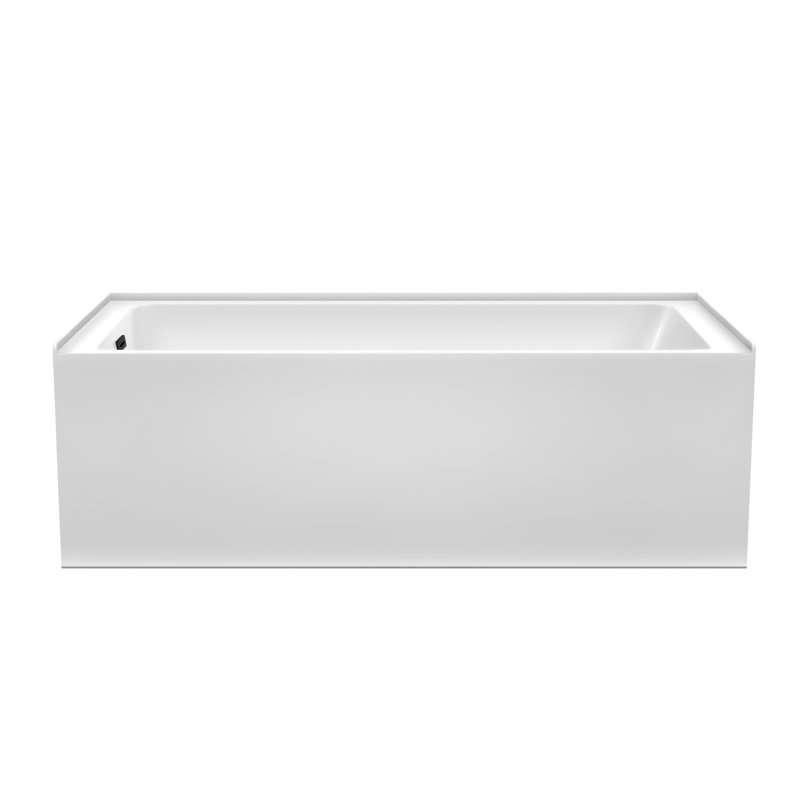 Grayley 66'' x 32'' Soaking Acrylic Bathtub, Left, Matte Black