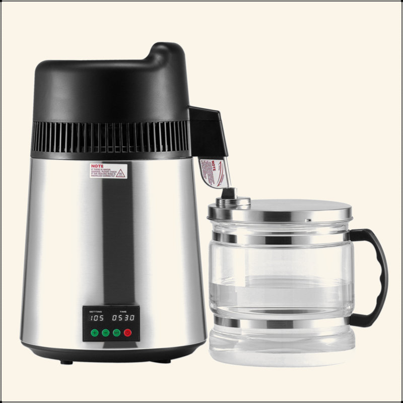 Verre en acier inoxydable de 6 L à distillateur d'eau pour comptoir 6L