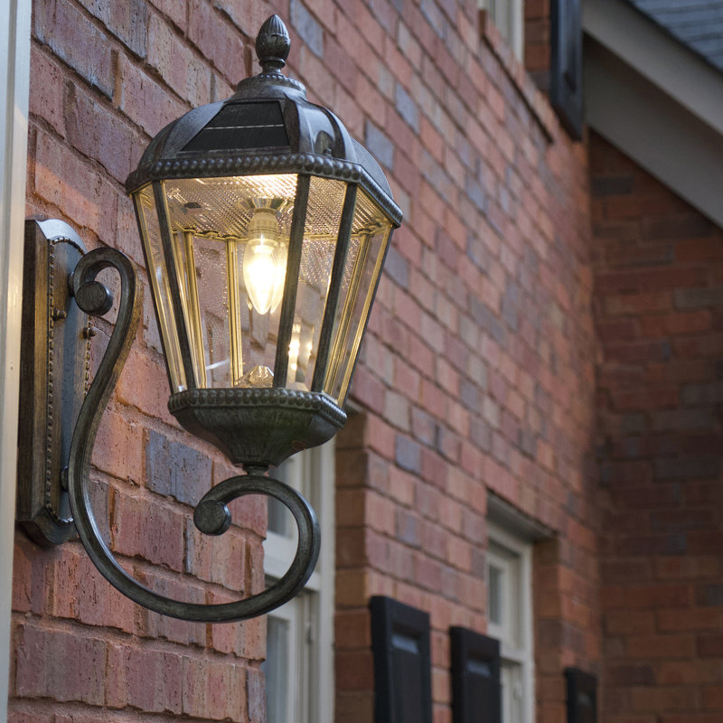 Royal Bulb Solar Light Wall Mount Weathered Bronze, Brown