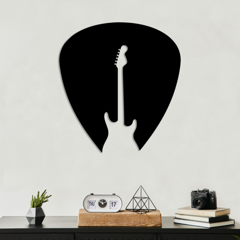 Art mural en métal guitare - décoration pour mélomane - suspension de thème de guitare rock - sculpture en métal industrielle rustique - décoration de studio de musique - art mural d'inspiration moderne - pièce d'art unique