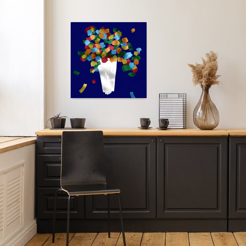Art contemporain abstrait coloré, H 18 po x l 18 po
