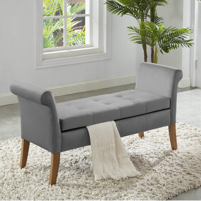 Cargo Velvet Upholstered Storage Bench