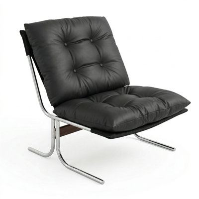 Modern Accent Chair High Back Lounge Chair with Metal Frame Soft Cushioned Seating for Living Room Bedroom Office