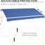 Auvent rétractable bleu foncé, 12 pi x 10 pi, tissu 280G / M et eau, manivelle manuelle, cadre en aluminium pour différentes surfaces Auvent de balcon de 10 pi, terrasse, cour