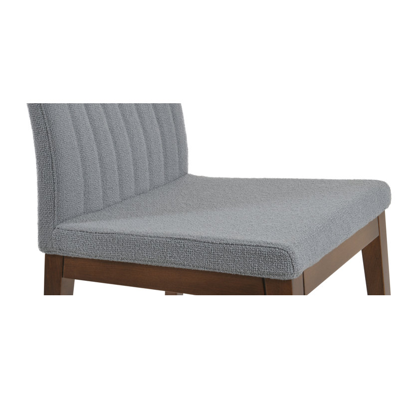 Chaise en bois Zeyno, Noyer, Boucle gris