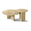 Ensemble de tables basses en marbre naturel beige Glod, petite table, table de salon, pierre naturelle, marbre véritable, marbre véritable-2069911040