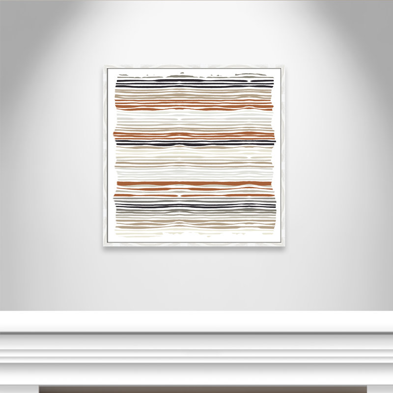 «Stripes Square Print» par Kimberly Allen, L 32 po x H 32 po, Framed Print, White Woodgrain