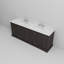 Ensemble de meuble-lavabo double avec plateau en marbre de culture et robinet-110821988