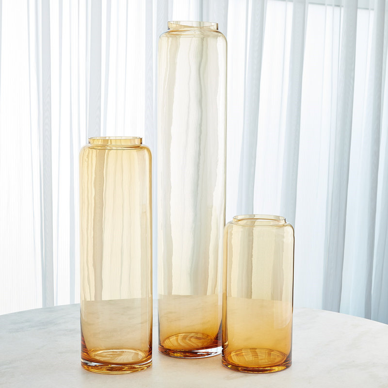Datum Vase-Caramel-Lg, 15.5" H x 7.25" W x 7.25 D
