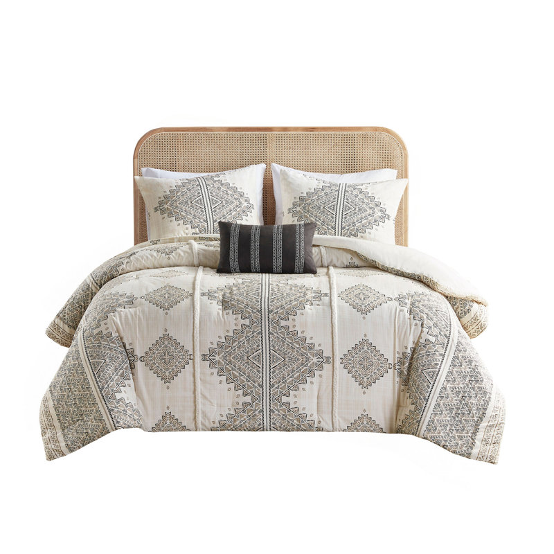 Ensemble d'édredon imprimé 4 pièces avec coussin décoratif