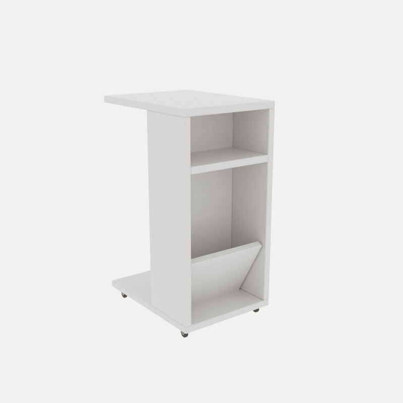 Table de bout avec rangement Davia Block, Blanc