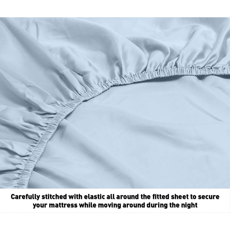 Ensemble de draps en coton de qualité égyptienne 600 fils, Grand lit + 2 taies d'oreiller standard, Noir