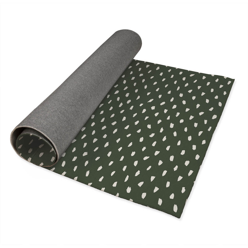 Splat Point Charcoal Kids Play Mat, Rectangle 4' x 6', Chimichurri/Green