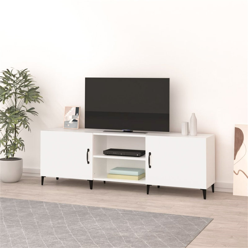 Unfinished TV Stand for TVs up to 60", White/Black
