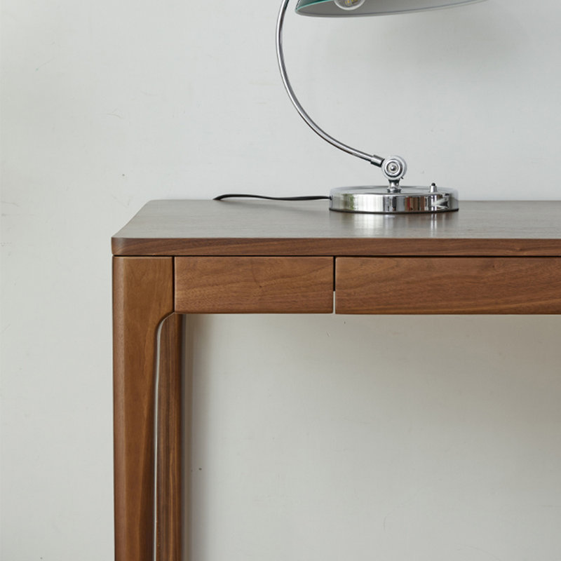 Bureau moderne simple en bois de noyer noir, H 29,53 po x l 70,87 po x P 25,59 po