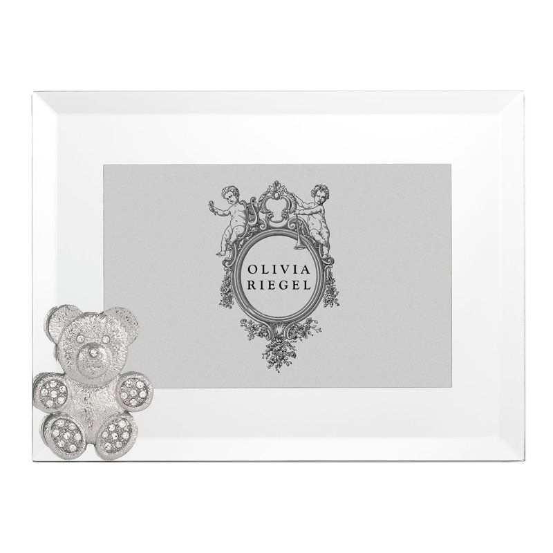 Teddy Bear 4" x 6" Picture Frame, Silver/White, 4" x 6"