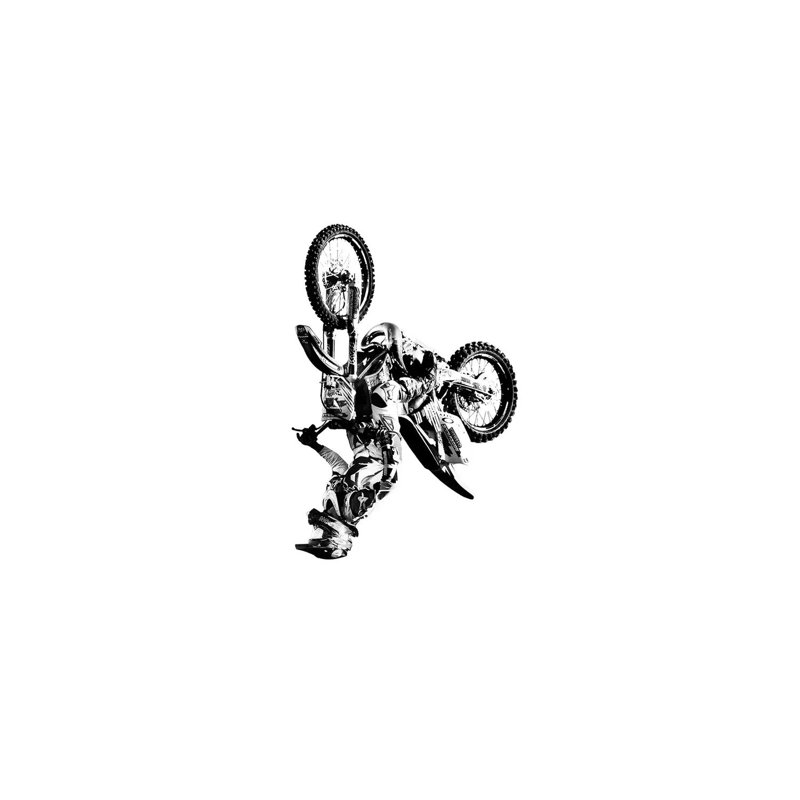 Motocross Flip White - Print on Canvas, 20.32 cm H x 30.48 cm W, Wrapped Canvas