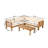 Kyree Outdoor 4-Pieces Acacia Wood Conversation Set With Cushions