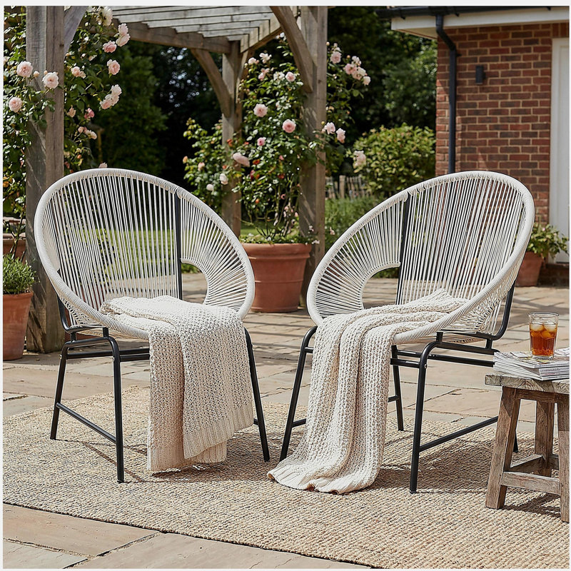 Ensemble de 2 chaises d'extérieur NUSA, Blanc