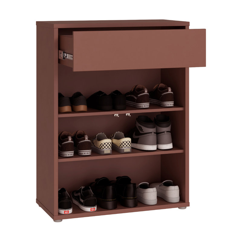 Chadwic 9 Pair Shoe Storage Cabinet, Brown